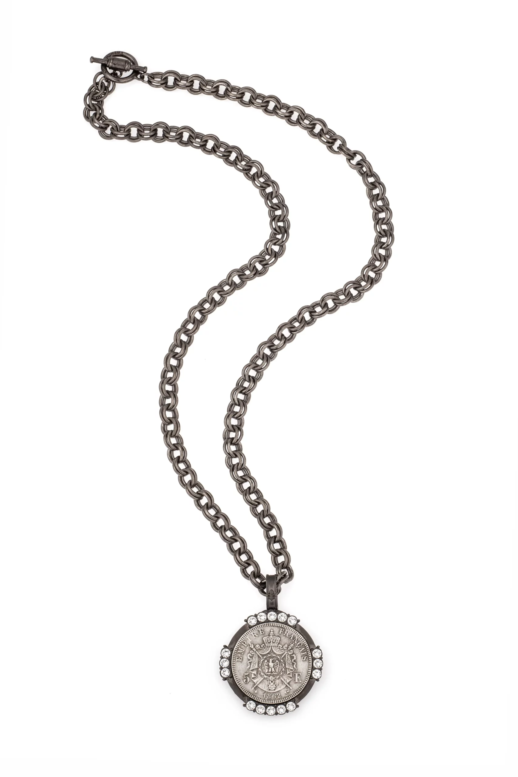 French Kande Tronc Lock Pendant Necklace